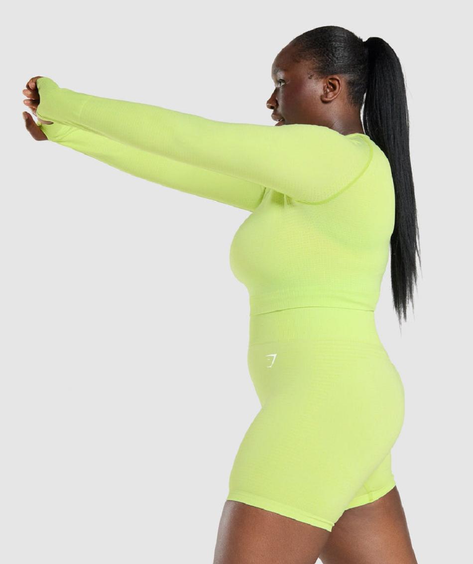 Corp Tops Gymshark Vital Seamless 2.0 Long Sleeve Mujer Amarillo | CO 2579ZUT